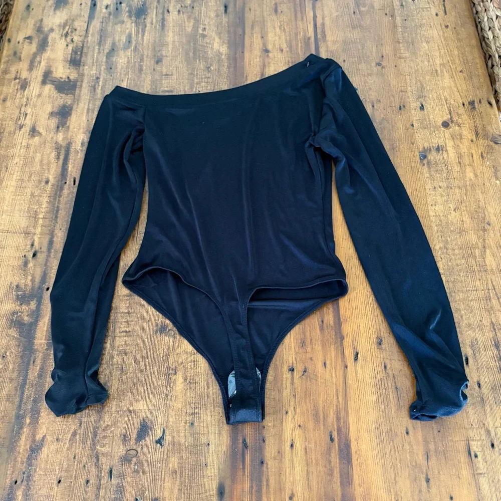 Intimately Free People That Hot Black Off Shoulder Bodysuit NWT Sz L